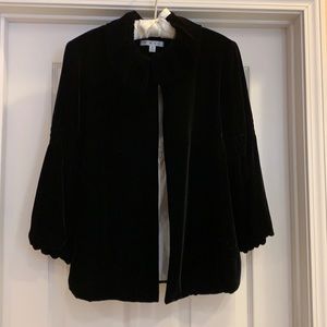 CAbi black velvet jacket/cape
